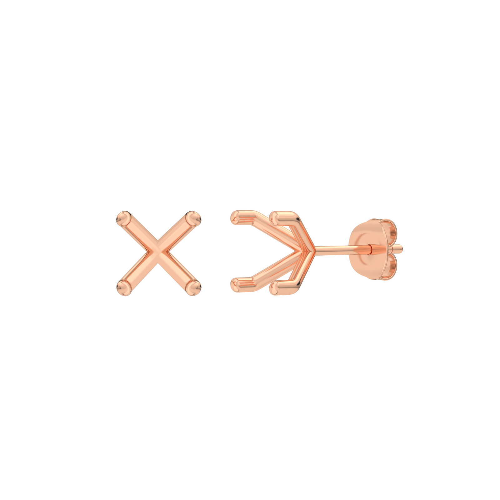 lab-grown-diamond-earrings-model-1-rose-gold עגילי מרטיני לשיבוץ יהלומי מעבדה עגולים 0.3 קראט לכל יהלום, 0.6 קראט סה״כ – זהב 14K