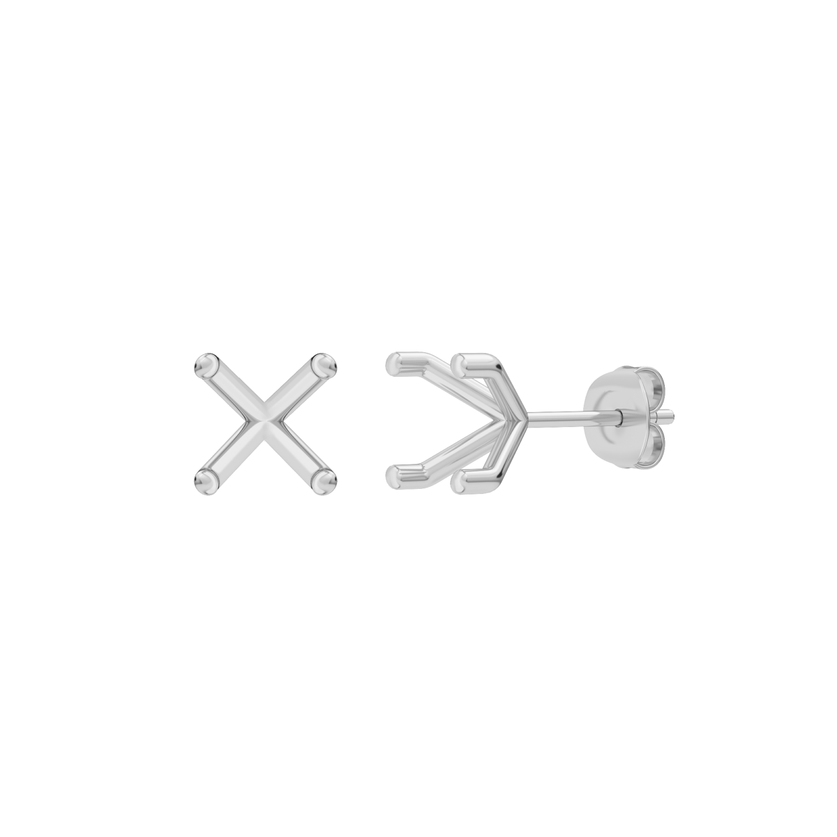 lab-grown-diamond-earrings-model-1-white-gold עגילי מרטיני לשיבוץ יהלומי מעבדה עגולים 0.1 קראט לכל יהלום, 0.2 קראט סה״כ – זהב 14K