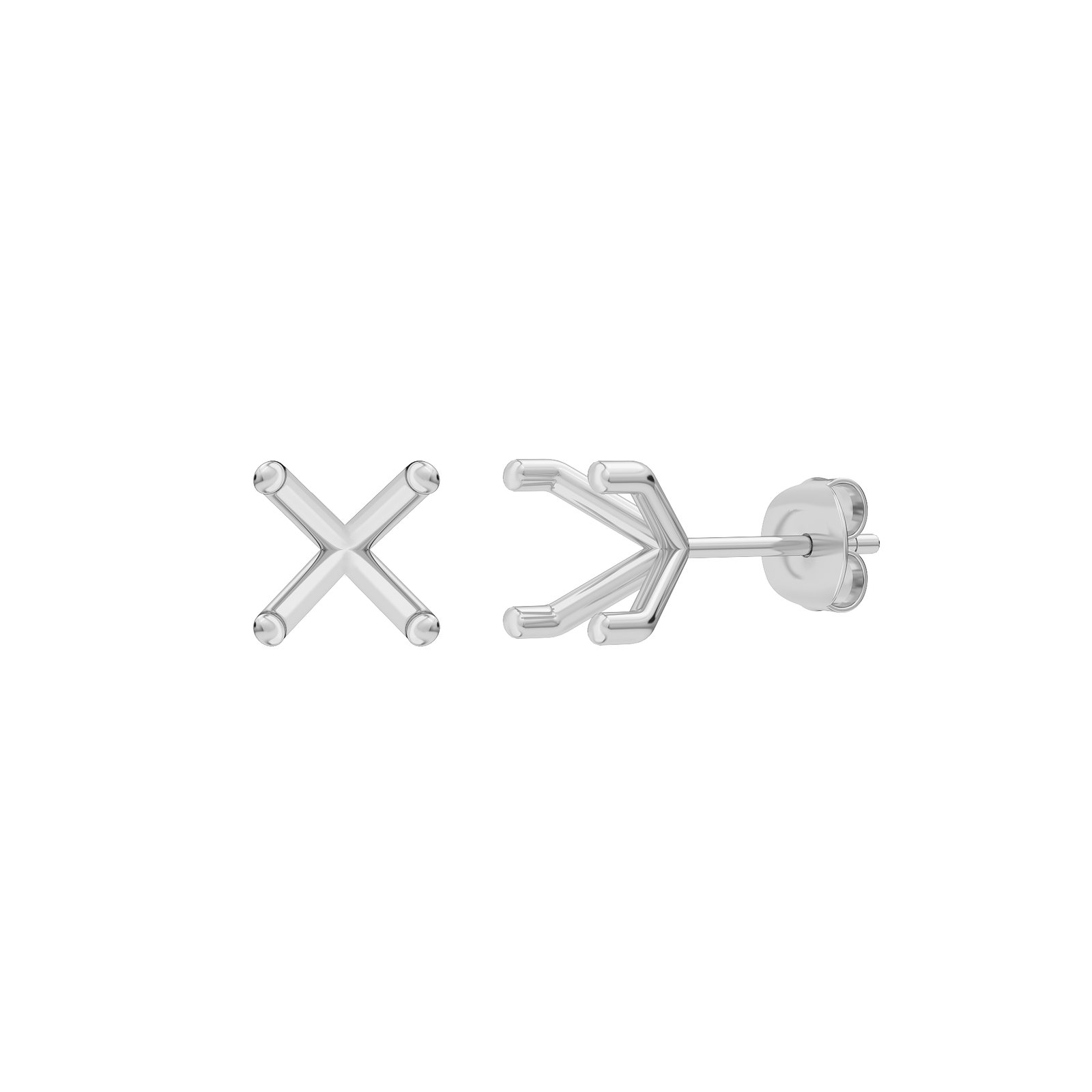 lab-grown-diamond-earrings-model-1-white-gold עגילי מרטיני לשיבוץ יהלומי מעבדה עגולים 0.3 קראט לכל יהלום, 0.6 קראט סה״כ – זהב 14K