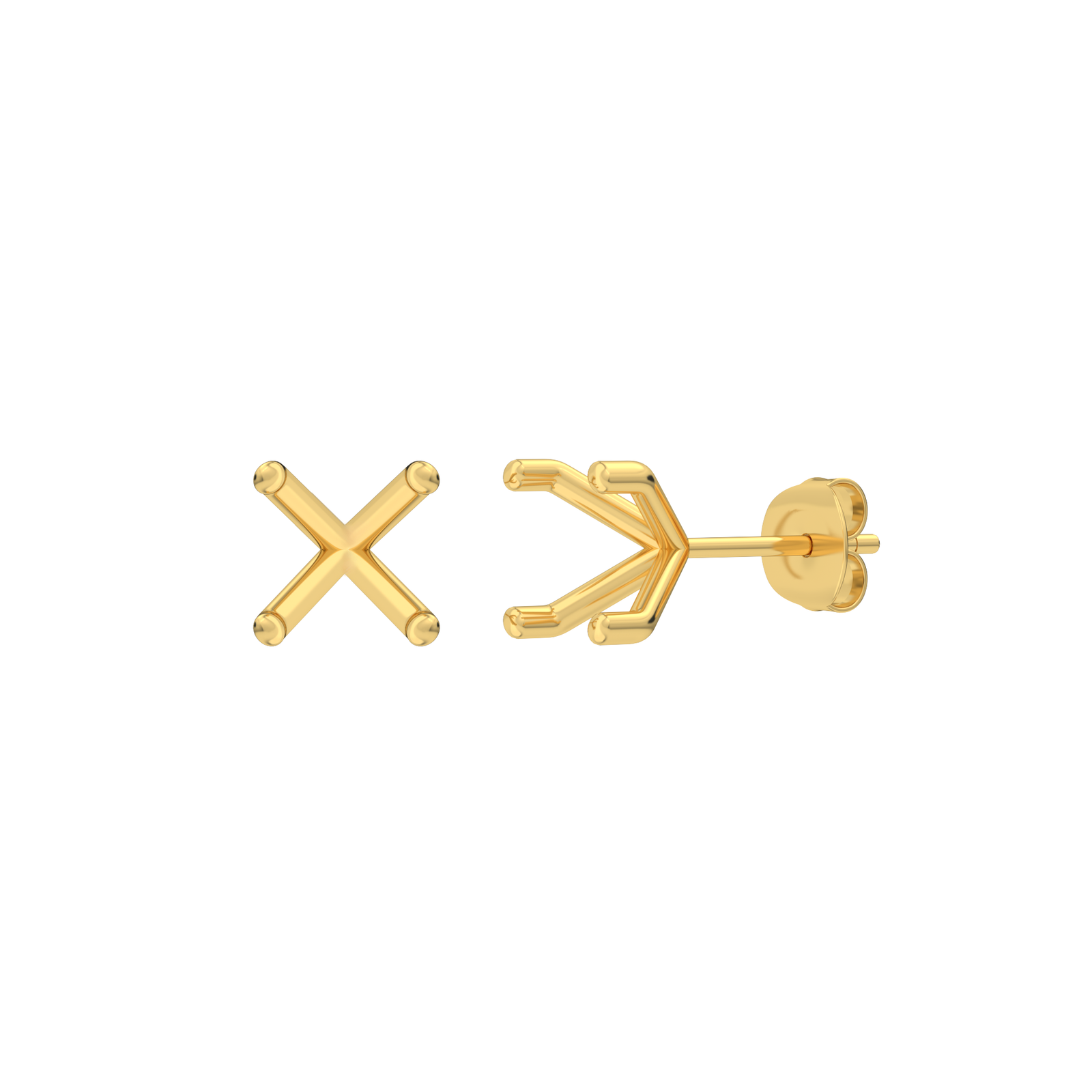 lab-grown-diamond-earrings-model-1-yellow-gold עגילי מרטיני לשיבוץ יהלומי מעבדה עגולים 0.3 קראט לכל יהלום, 0.6 קראט סה״כ – זהב 14K
