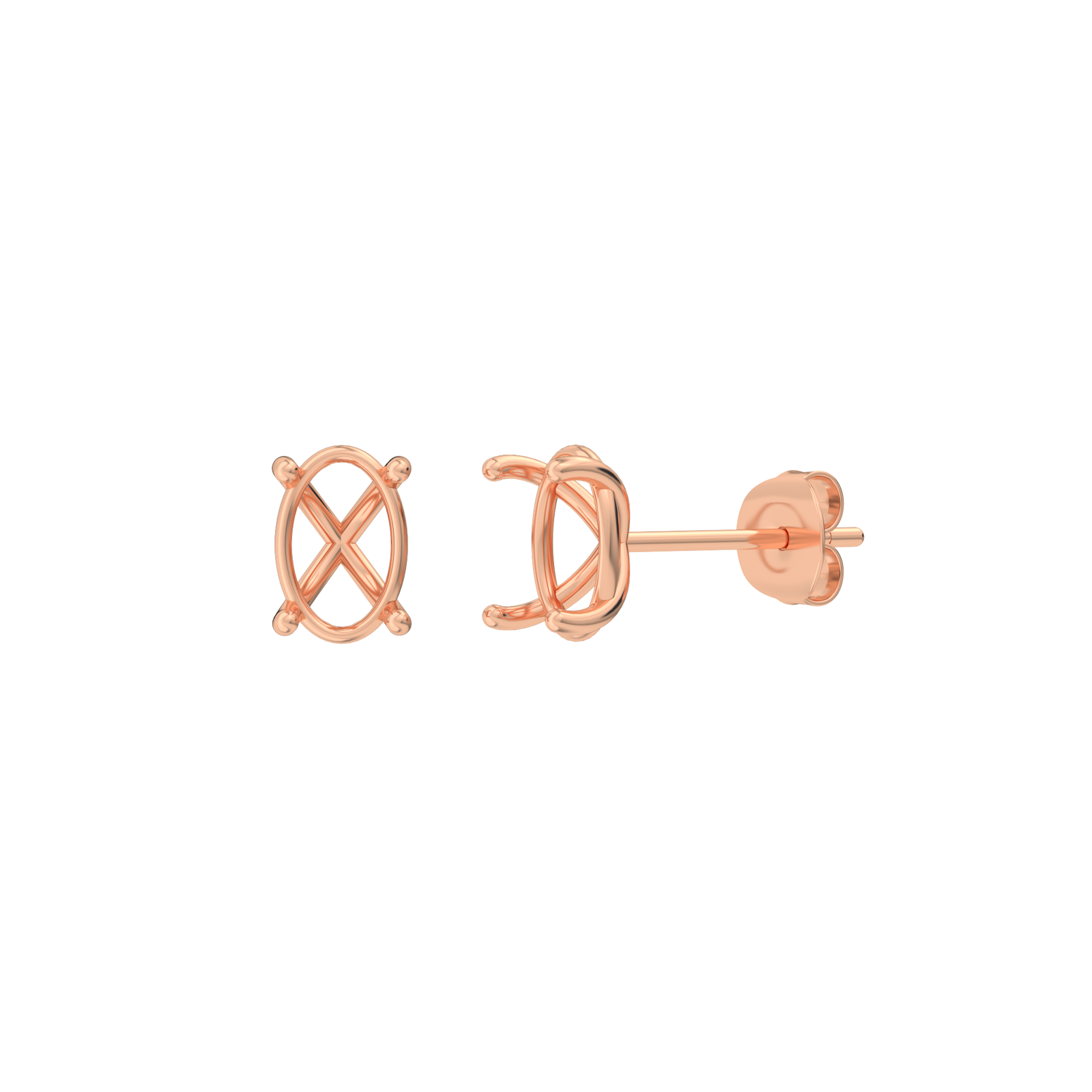 lab-grown-diamond-earrings-model-2-rose-gold.png עגילי מרטיני לשיבוץ יהלומי מעבדה אובל 0.5 קראט לכל יהלום, 1 קראט סה״כ – זהב 14K