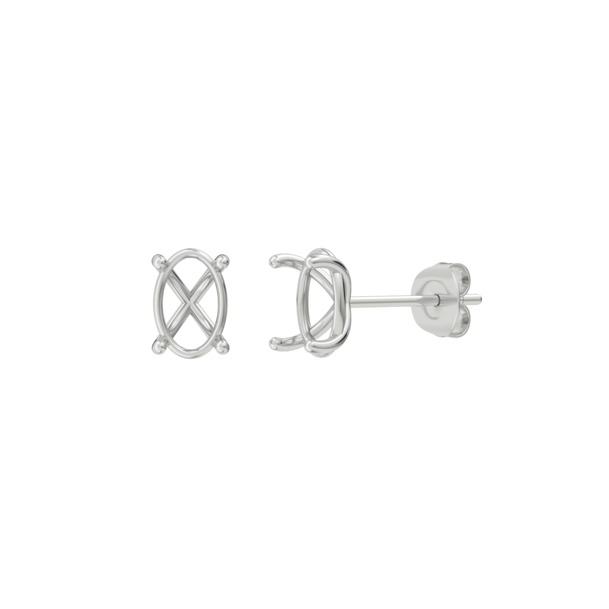 lab-grown-diamond-earrings-model-2-white-gold עגילי מרטיני לשיבוץ יהלומי מעבדה אובל 0.5 קראט לכל יהלום, 1 קראט סה״כ – זהב 14K