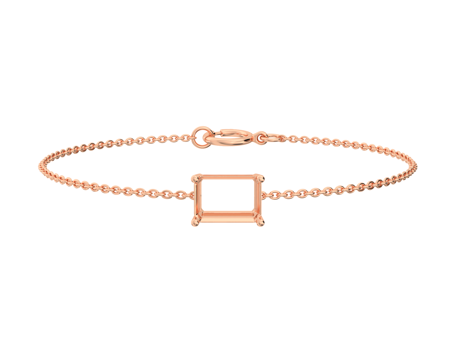 lab-grown-diamond-emerald-rose-gold-horizontal-basket-bracelet צמיד ל- יהלום מעבדה אמרלד 0.5 קראט לרוחב – זהב 14K