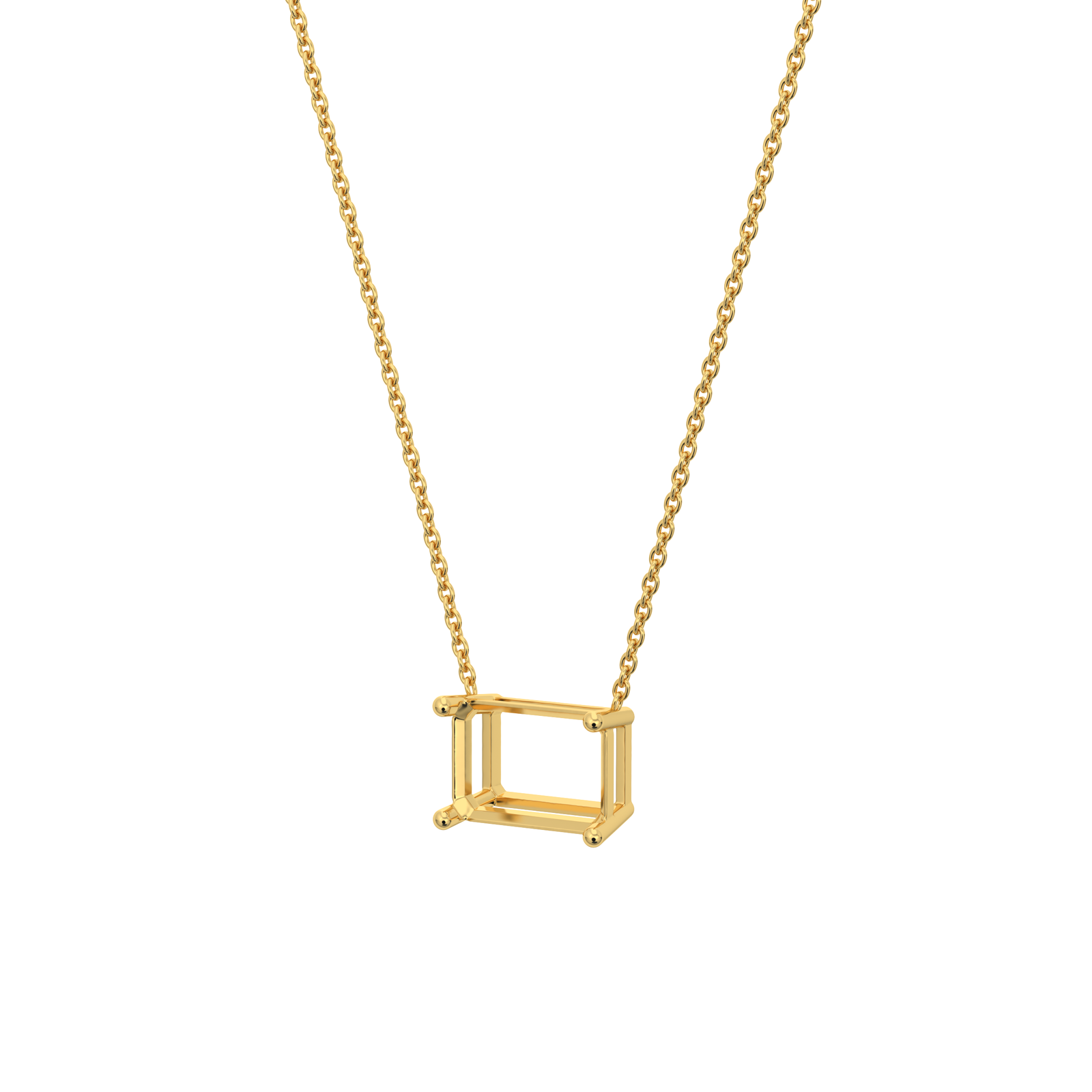 lab-grown-diamond-emerald-yellow-gold-horizontal-basket-necklace שרשרת יהלום מעבדה ל - אמרלד 0.5 קראט לרוחב - זהב 14K