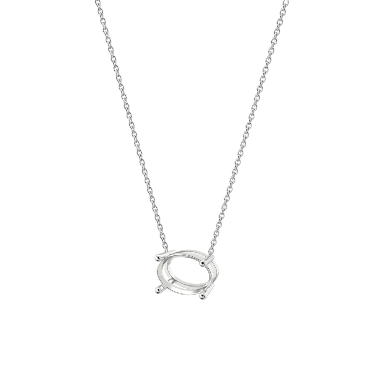 lab-grown-diamond-oval-white-gold-horizontal-basket-necklace שרשרת יהלום מעבדה ל - אובל 0.5 קראט לרוחב - זהב 14K