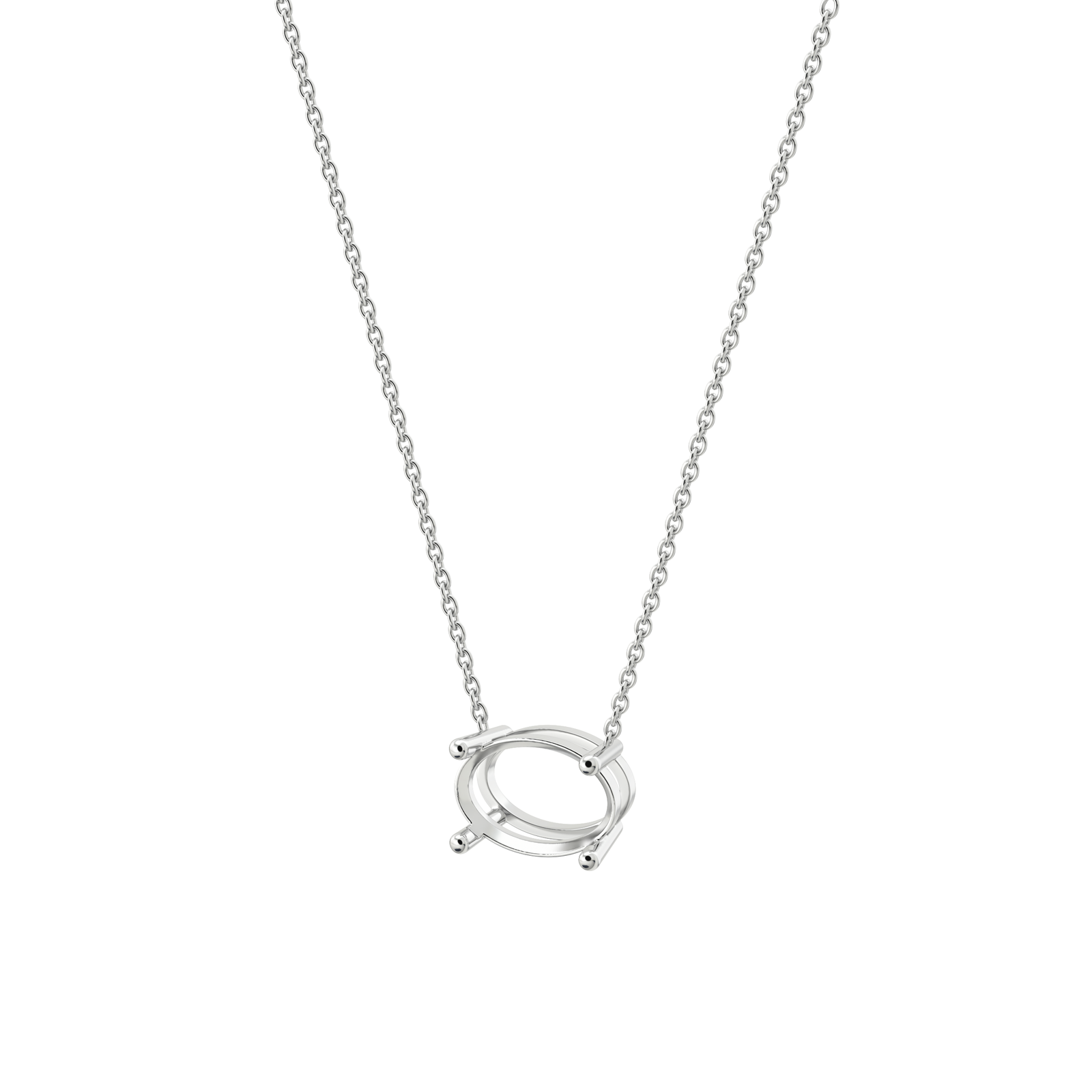 lab-grown-diamond-oval-white-gold-horizontal-basket-necklace שרשרת יהלום מעבדה ל - אובל 0.5 קראט לרוחב - זהב 14K