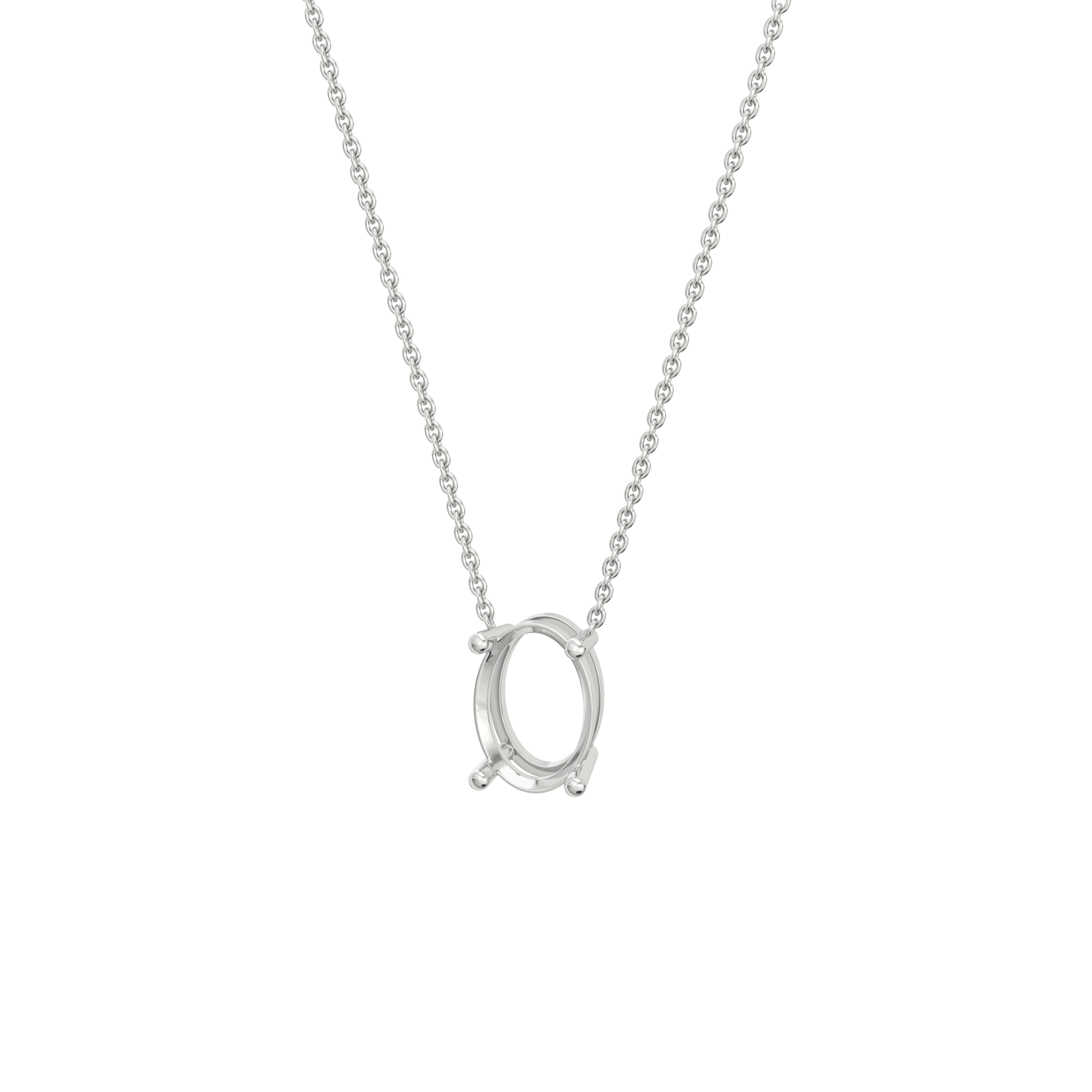 lab-grown-diamond-oval-white-gold-vertical-basket-necklace שרשרת יהלום מעבדה ל - אובל 2 קראט לאורך - זהב 14K