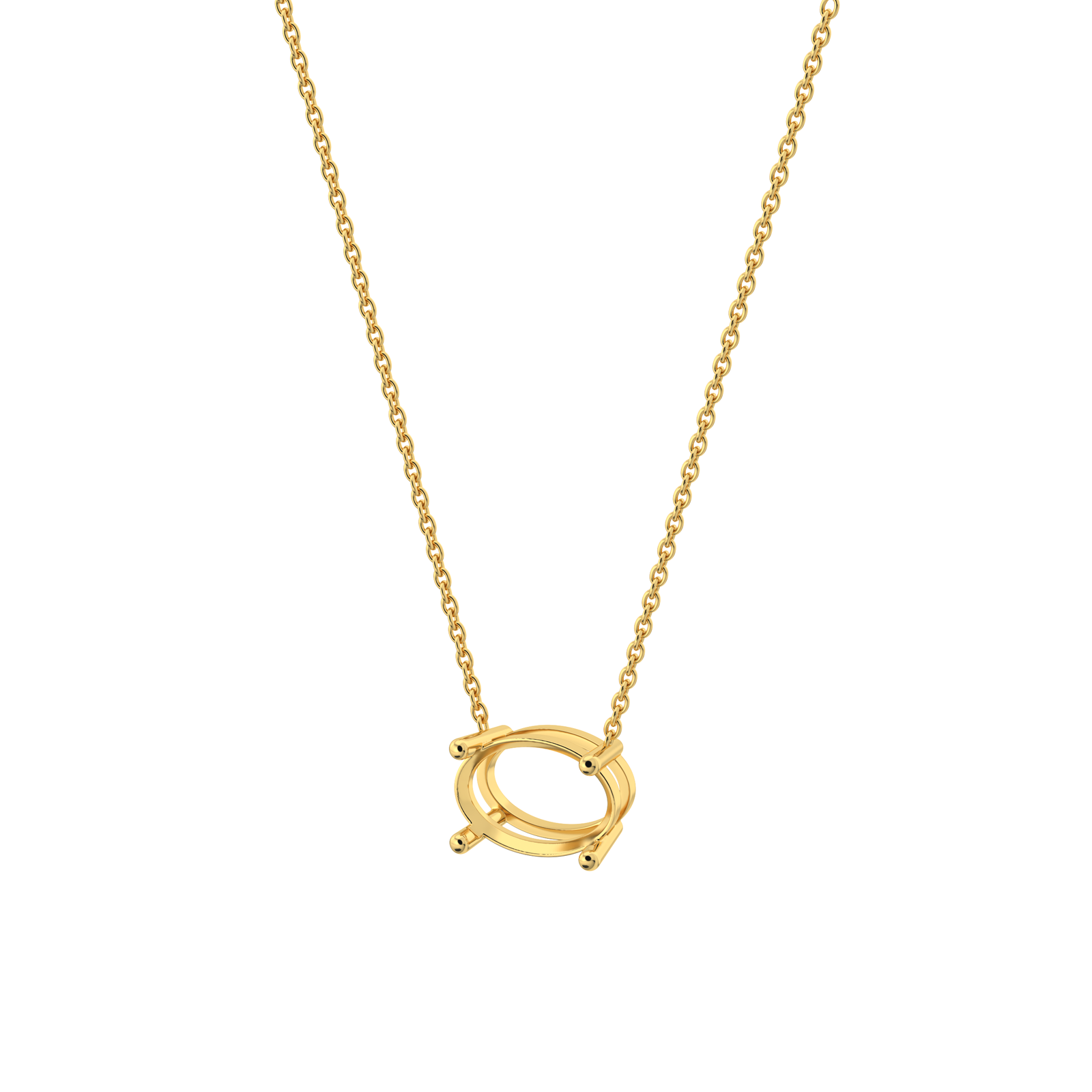 lab-grown-diamond-oval-yellow-gold-horizontal-basket-necklace שרשרת יהלום מעבדה ל - אובל 0.5 קראט לרוחב - זהב 14K