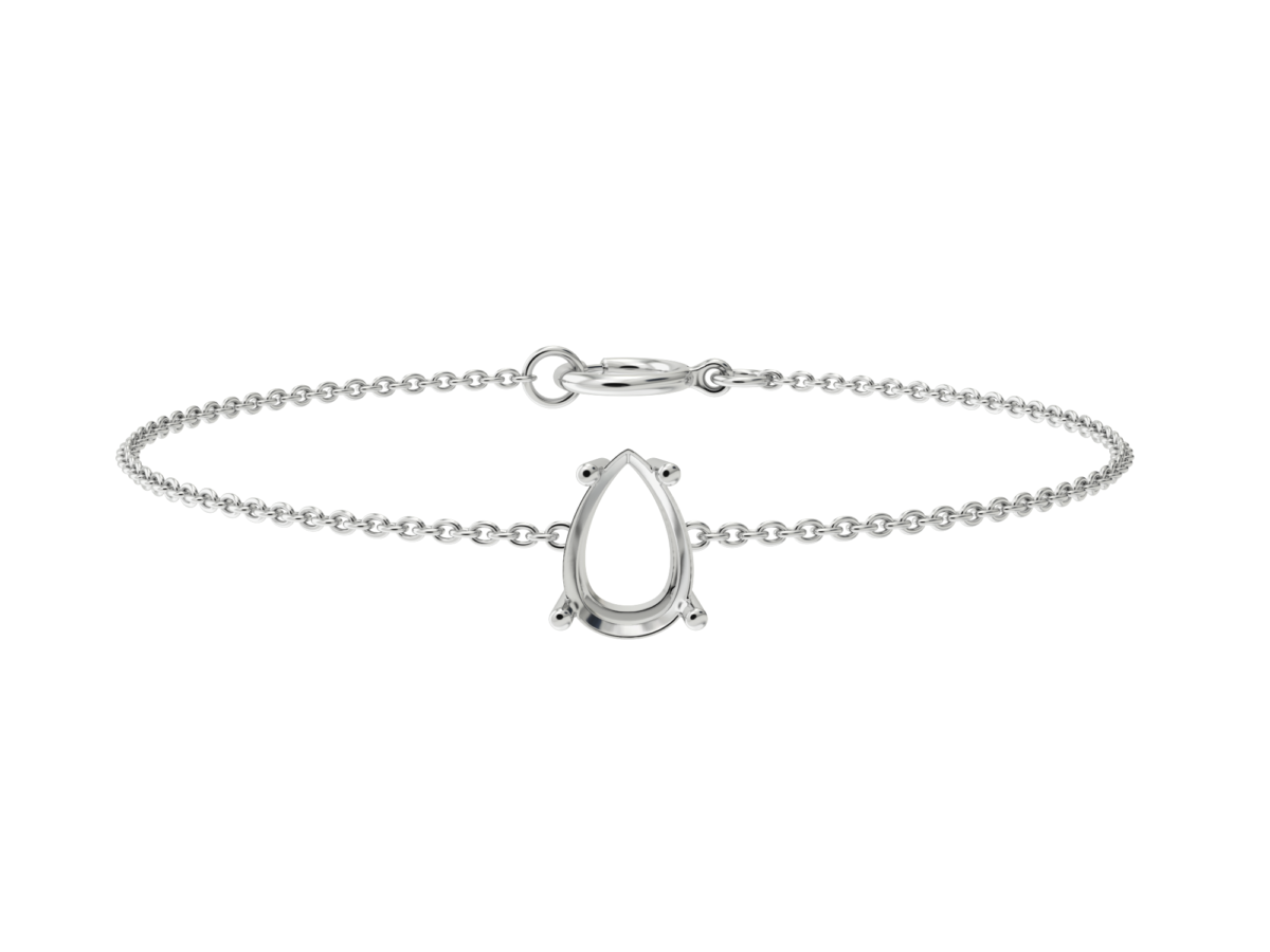 lab-grown-diamond-pear-white-gold-basket-bracelet צמיד ל- יהלום מעבדה טיפה 0.5 קראט – זהב 14K